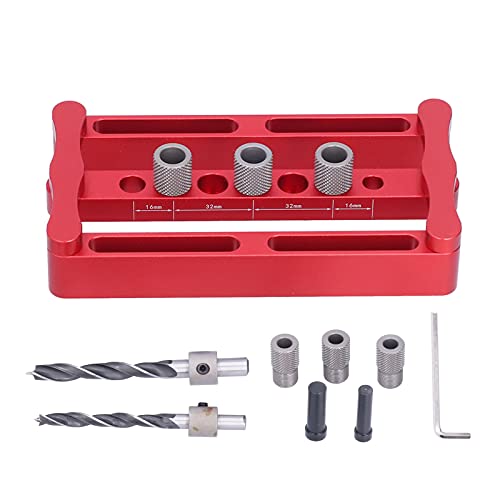 Centering Dowelling Jig Kit X320 1, Woodworking Punch Positioner Locator, Adjustable Arms, Aluminum Alloy Punch, for Cabinet Doors, Floors, Panels Drilling