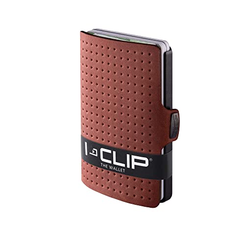 I-CLIP Unisex - Gunmetal Black (Advantager Oak) - Slim Wallet - Minimalist, Thin Design & Money Clip
