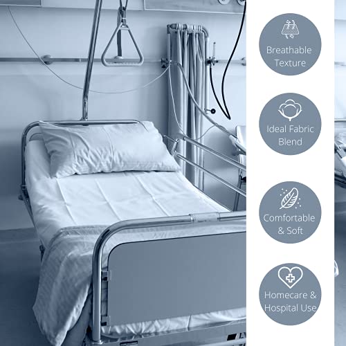 Linteum Textile Soft-Fit Contour Hospital Bed White Twin Fitted Knitted Sheet, Cotton Blend 24 Oz, 36X84X16 In, (Pack 2) #TOP1