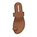CUSHIONAIRE Carson Womens Sandals, Vegan Leather Slides for Women with Toe Loop Strap, Lightweight Flat Comfort Design, COGNAC 8