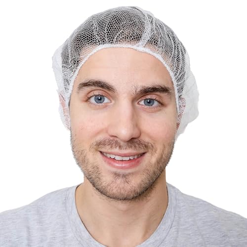 SAFEKO Disposable Honeycomb Nylon Hair Nets | Breathable | 100 Count [WHITE | 21”] - Thumbnail 2