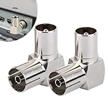 Gments 2Pcs TV PAL Male to Female Adapter TV Aerial Coaxial Adaptor Right Angle RF Coax Connector 90 Degree Cable Connector Aerial Splitter for Wall Mounted TVs Satellite And Antenna Cables Copper