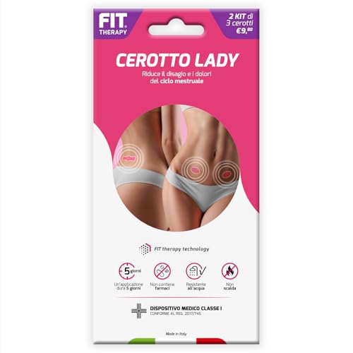 FIT Therapy – Cerotti Antoidolorifici per Dolori Mestruali e Premestruali – Dispositivo Medico - Senza Farmaci – Non Scalda, Resiste all’Acqua, 2 Kit per 10 Giorni di Sollievo