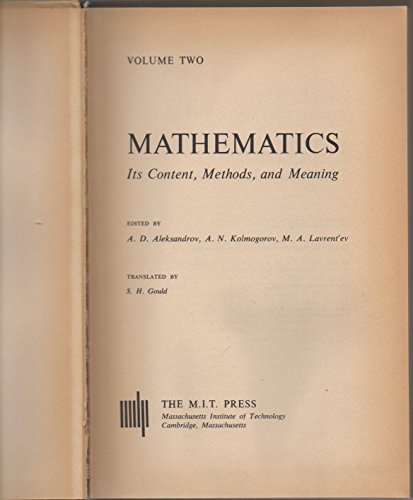 Mathematics Its Content Methods & Meaning Volume 2 B01G4AM57A Book Cover