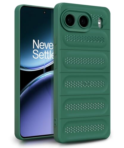 Image of WOW IMAGINE Ultimate Silicone Back Cover Case for 1+ OnePlus Nord 4 5G | Heat Dissipation Thin Soft TPU | 360 Camera Protection | Breathable Cooling Holes - Forest Green