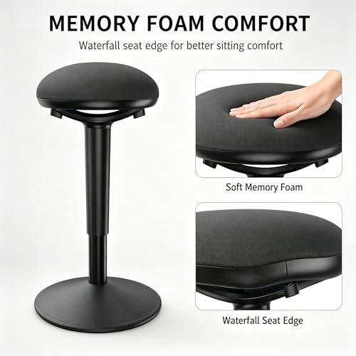 Image of Standing Desk Chair with 360-Degree Standing Desk Chair with Memory Foam Seat Cushion, Lightweight & Flexible