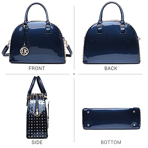 Bolso Satchel de cuero patentado para mujer Dasein miniatura 2