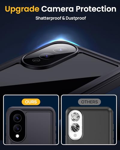 Image of Lanhiem for Samsung Galaxy S25 Edge Phone Case, IP68 Waterproof Dustproof Case with Built-in Screen Protector, Rugged Full Body Protective Cover for Galaxy S25 Edge 6.7 Inch, Black