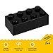 Unirolic Classic Building Bricks, 100 Piece 2x4 Building Blocks STEM Creative Building Toys Compatible with All Major Brands, MOC Building Bricks DIY Play Set for Kids(Black)