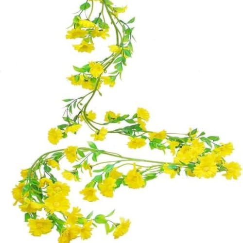 LGEGE Artificial Daisy Flowers Vine - Yellow Fake Wildflower
