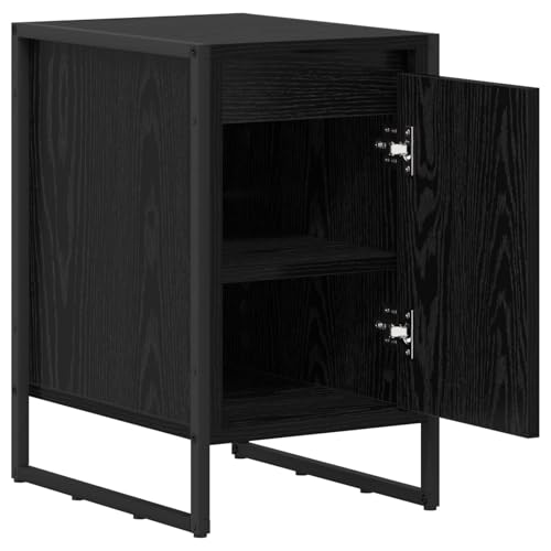 Table de Chevet Style Industriel Chêne Noir pour Petits Espaces, Stable et Compacte - 6