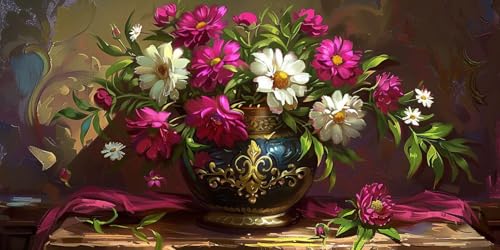 Diamond Painting Adulte Fleurs 70x140 cm broderie diamant grand format