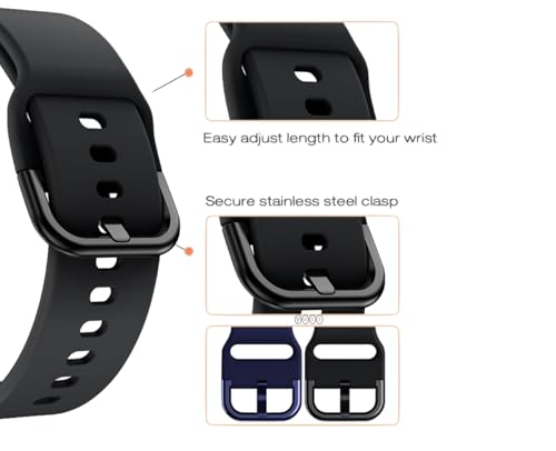 Image of YODI Watch Band Compatible with Fitbit Versa 4 / Fit bit Versa 3 / Fitbit Sense /Sense 2 Band, Soft Replacement Silicone Wristband for Women Flexible Waterproof Sport Watch Strap for Men Large