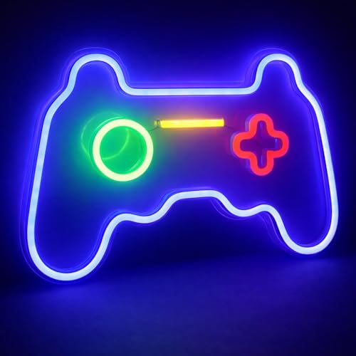 Image of ineonlife LED Gamer Neon Sign Gaming Room Neon Signs for Game Room Wall Decor Boys Teen Bedroom Decorations Accessories and Decor Bar Party Man Cave Birthday Gifts for Teens