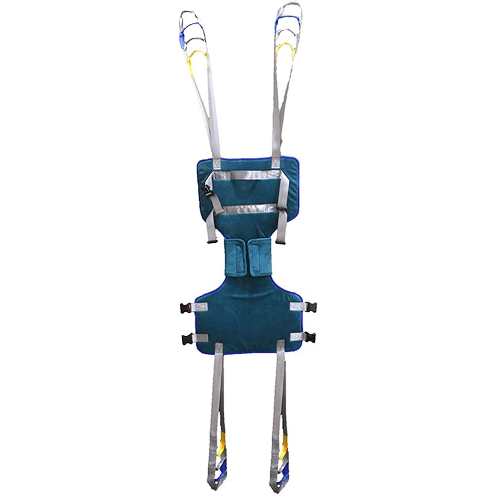 Grúa para Pacientes, arnés para Acceso al baño, arnés Acolchado Premium, cinturón de Ayuda para Caminar de pie para enfermería, Ancianos, Personas con discapacidad, arnés de Cuatro Puntos (Azul M, AZ