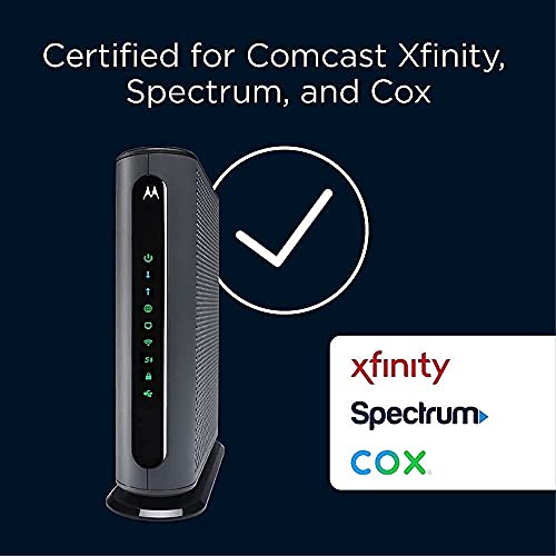 Motorola Mg8702- Docsis 3.1 Cable Modem Wi-Fi Router,(High Speed Combo) With Intelligent Power Boost - Ac3200 Wi-Fi Speed, Approved For Comcast Xfinity, Cox, And Charter Spectrum - (Renewed ) #TOP2