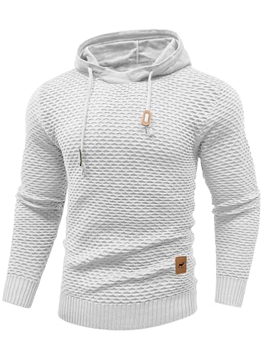 Image of HYPESTFIT Men's Hooded Sweatshirt, Regular Fit, Textured Fabric