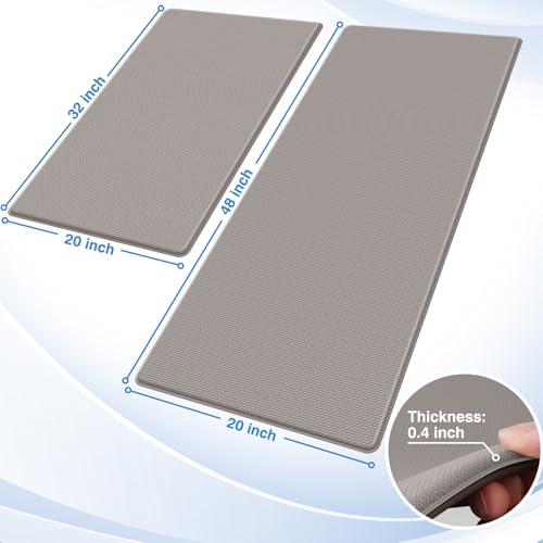 StepRite Kitchen Mats for Floor, 2-Piece Anti-Fatigue Kitchen Rugs, Khaki by StepRite - Used condition - Image 2