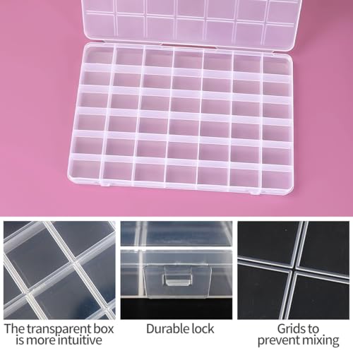 Image of Eppingwin 42 Grids Bead Organizer, Craft Organizers and Storage, Acrylic Organizers, plastic Bead Organizer Box for Crafts Organizing Storing (4 pack)