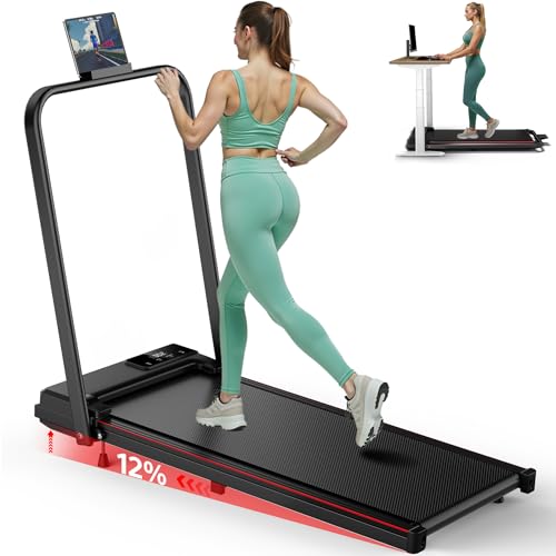 6.5MPH Walking Pad with Handle Bar, Walking Pad Treadmill with 12% Incline, Running Machine for...
