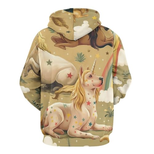 Sweat à capuche licorne arc-en-ciel unisexe taille S