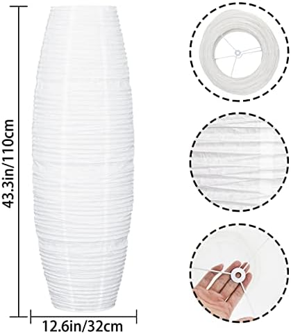 FERCAISH Paper Floor Lamp Shade, Foldable and Minimalist Style Rice Paper Lamps Classic Modern Paper Floor Light Bulb Cage Guard for Living Room Bedroom Décor (Style-2)