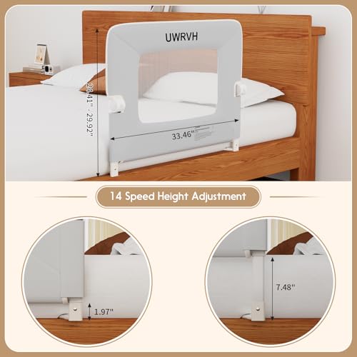 Image of Safety Folding Bed Guard Rail for Toddlers | Fits Twin /Full /Queen /King Beds-T-Shaped Sturdy Base for Extra Stability,Dual Safety Lock,Tool-Free Setup,Breathable Fabric