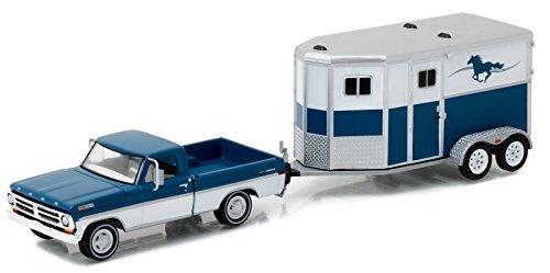 Ford F-100 miniature 1972 avec remorque de cheval 1:64