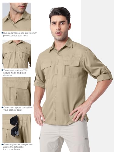 Safari Shirts for Men for Africa UV Sun Protection Lightweight Quick Dry Moisture Wicking for Hiking Fishing Travel Outdoor4