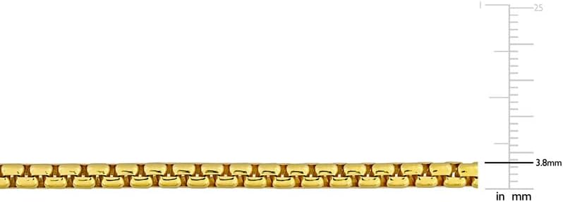Italian 925 Sterling Silver Round Box Link Chain Necklace - Unisex Adults - Available in Rhodium Plated or Yellow Gold Plated Sterling Silver - 16in to 28in - Image 4