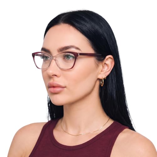 Image of 2SeeLife Large Cat Eye Reading Glasses For Women - Medium-Wide Faces, Durable Frame, Spring Hinges, Oversized Cateye Readers