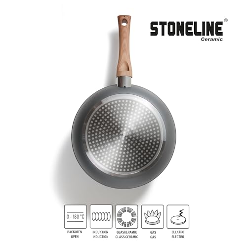 STONELINE Ceramic Keramikpfanne Töpfe Set PFAS-frei Induktion Kochgeschirr Set mit Deckel für Küche
