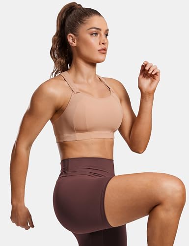 Image of SYROKAN Women's Sports Bra Front Adjustable Padded | High Impact, Racerback, Wireless, Plus Size, Full Coverage, Running Bra