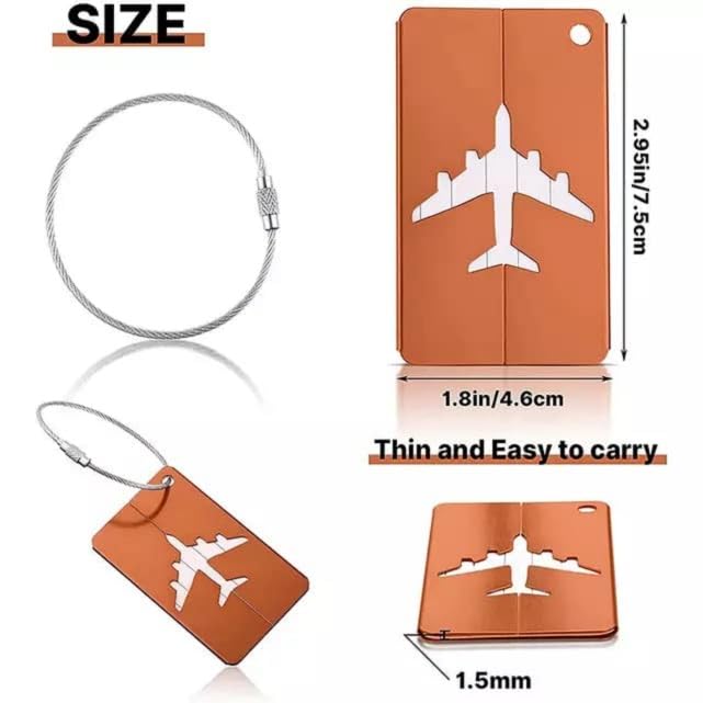 Image of Aluminum Alloy Metallic Luggage Tags Handle Wraps with Stainless Loop Anti-Break for Travel Identification Suitcase Bag Tag, School & Office Bags - Set of 5 (Green)