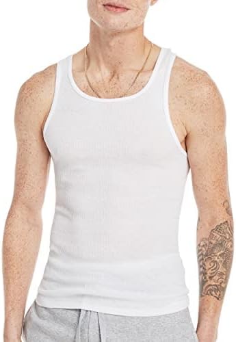 Hanes Men's ComfortSoft Moisture Wicking Tagless Tank Undershirts-Multipacks, White 12-Pack, X Large