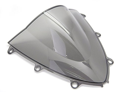 9sparts Black | Clear | Smoke Double Bubble ABS Plastic Injection Windscreen Windshield For 2008 2009 2010 2011 Honda CBR1000RR CBR 1000RR (Smoke)