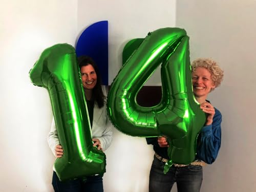Image of 40 Inch Green Number 5 Balloon Birthday Party Decorations for Men & Women | 40 Inch Green inflatable foil number balloons, large birthday decorations for 5th birthday
