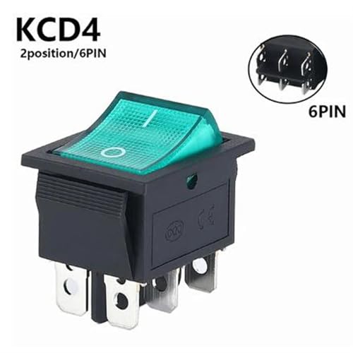 Interruptor KCD4 basculante de 6 pines y 2 posiciones para control de encendido 16A 10 uds 2