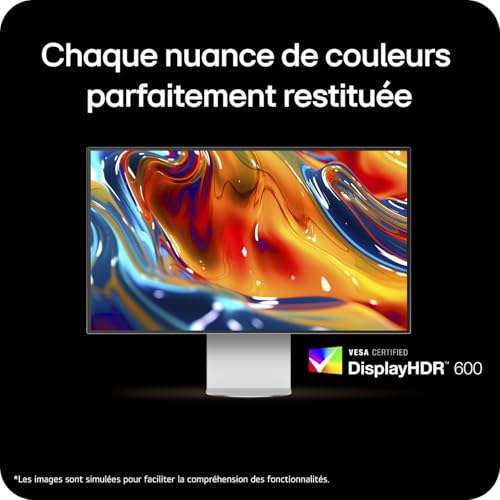 LG Ultrafine™ 32U990A-S Ecran PC 6K 32" - Dalle IPS résolution 6K (6144 x 3456, 224ppp), 5ms 60Hz, HDR 10, DCI-P3 98% (CIE1976), Thunderbolt™ 5, réglage Inclinaison et Hauteur, Haut-parleurs intégrés