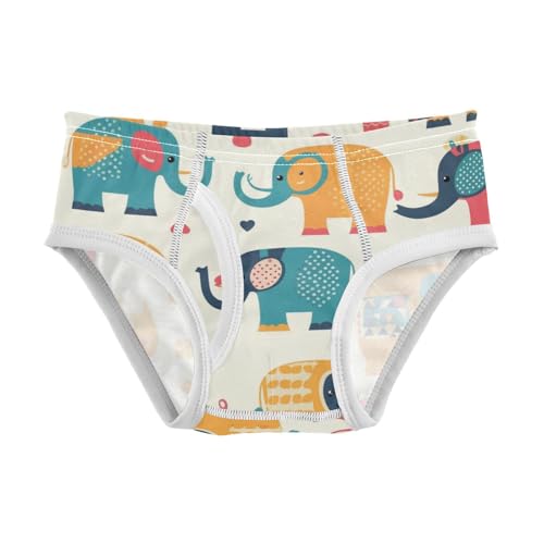 KLL Colorful Elephant Cartoon Little Boys Comfort Boxer Briefs Cute Undies