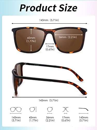 Jim Halo Polarised Sunglasses Retro Square UV400 Protection Classic Sun Glasses Men, Suitable for Sports, Driving, Cycling