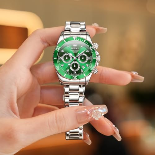Image of OLEVS Womens Watch Fashion Dress Diamond Female Watches for Ladies Analog Stainless Steel Waterproof Luminous Day Date Two Tone Wristwatch