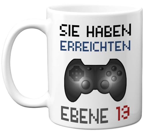 Stuff4 13. Geburtstag Gamer Geschenke – 'Sie Haben Erreichten Ebene 13' Tasse – Zocken Gaming Videospiel Tasse für Jungs und Mädchen, 325 ml Premium-Keramiktasse, Spülmaschinenfest