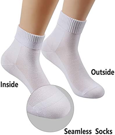 JINROZ Cotton Quarter Socks, Cycling socks, Great for Running Hiking Sports Sneakers Business Everyday, Unisex (Black/White/Grey, 5 Pairs)