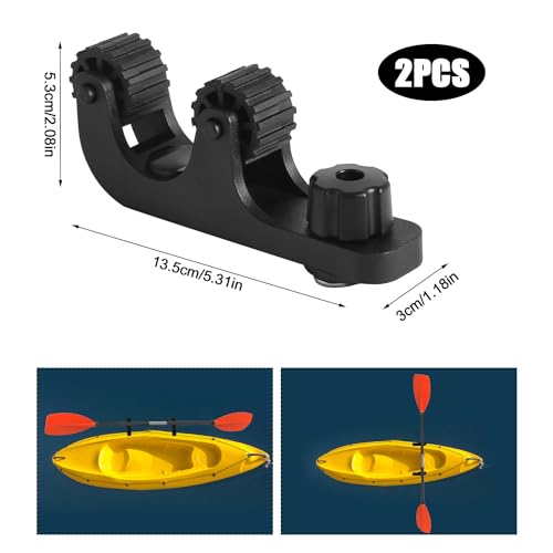 2pcs Kayak Paddle Holders, Universal Kayak Paddle Holder Clip Convenient Bracket to Secure Paddling Kayak Track Mount Accessories for Fishing Kayaking Canoe Boat - Image 3