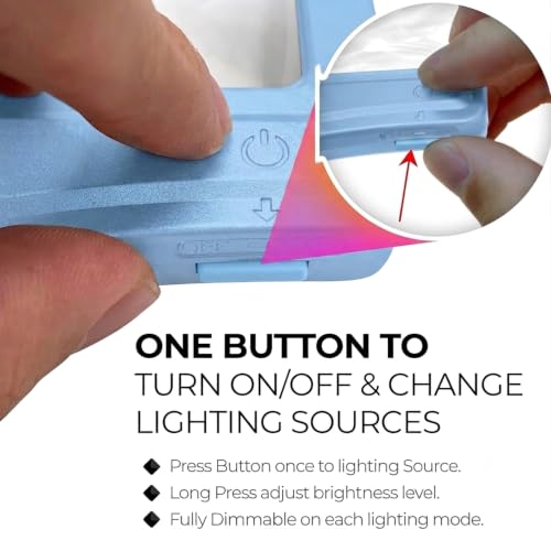 Image of MAGNIPROS 5X Rechargeable LED Page Magnifier with Foldable Stand, Hands-Free Lighted Magnifier with 3 Color Modes, Anti-Glare Lens for Reading Small Print, Low Vision, Seniors, Crafts