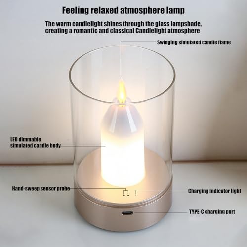Veilleuse rechargeable tactile avec 3 niveaux de luminosité réglables