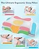 Cervical Pillow for Neck Pain Relief, Memory Foam Neck Support Pillow for Sleeping, Ergonomic Orthopedic Contour Bed Pillow with 2 Heights, Breathable Washable Cover for Side Back & Stomach Sleepers