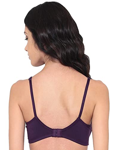 Image of Laavian Women's Wirefree Non Padded Plunge Neck Bra with Elasticated Support Band and Adjustable Shoulder Straps