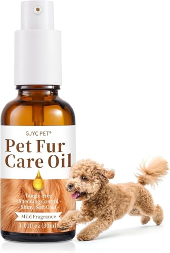 Aceite para el Cuidado del Pelo de Mascotas – Desenreda, Reduce la Caída y Aporta Brillo – con Colágeno y Aceites Naturales – Acondicionador sin Enjuague para Perros y Gatos – 30 ml